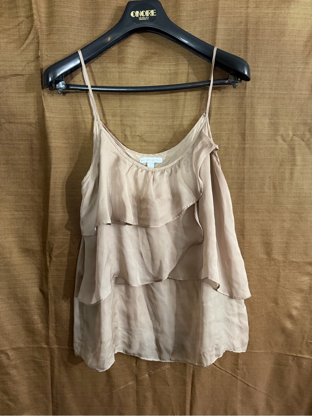 New York & Company Beige Layered Ruffle Camisole